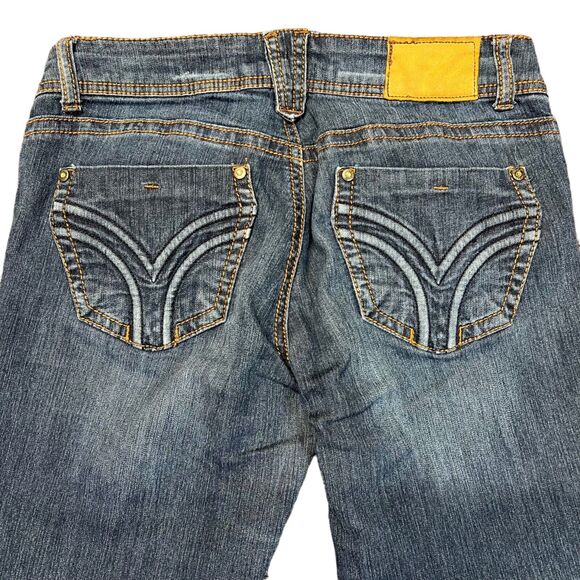 Rewind Womens Denim Blue Jeans Pants Lightweight Dark Wash Straight Leg Size 7 - Picture 5 of 7